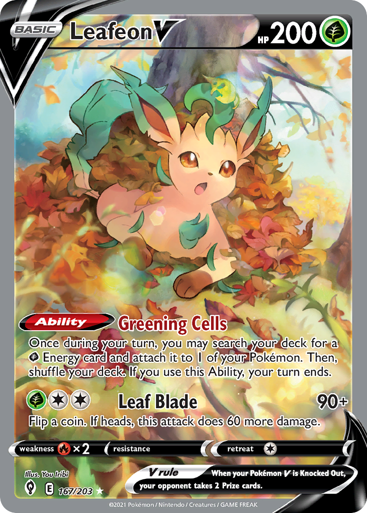 Leafeon V (167/203) - Evolving Skies Pokémon Card