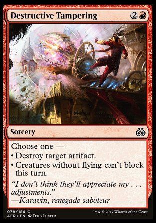 Destructive Tampering (Aether Revolt) Trading Card