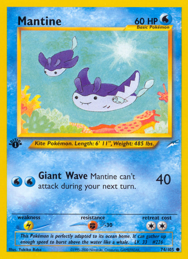 Mantine (74/105) - Neo Destiny Pokémon Card