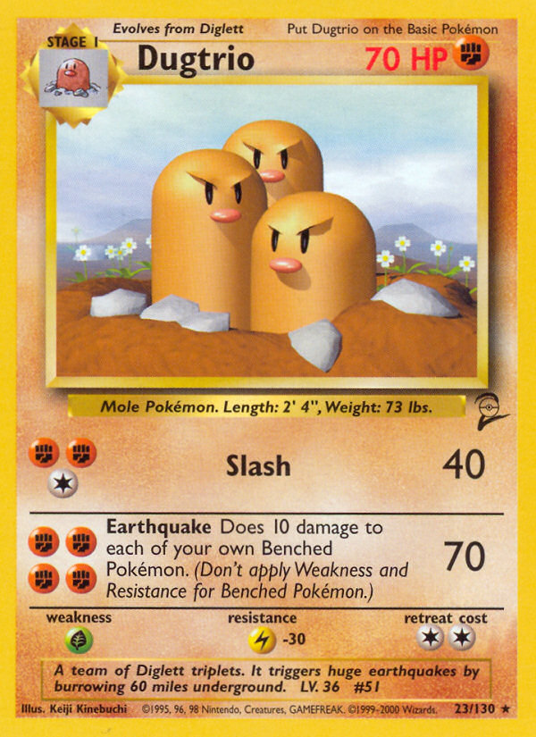 Dugtrio (23/130) - Base Set 2 Pokémon Card