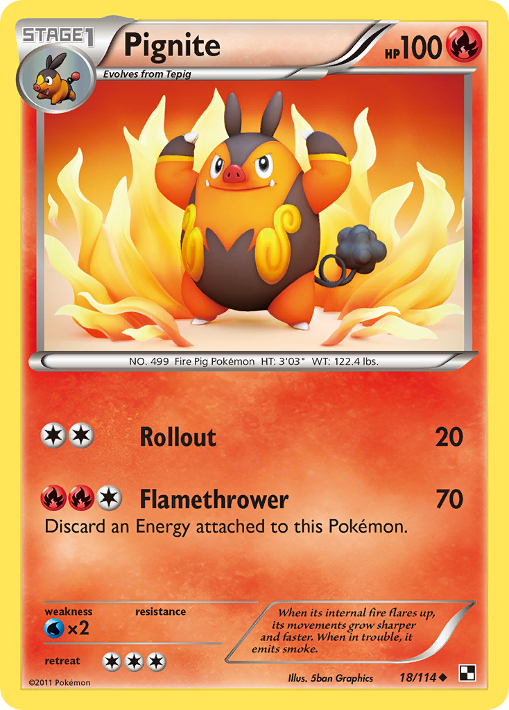 Pignite (18/114) - Black & White Pokémon Card