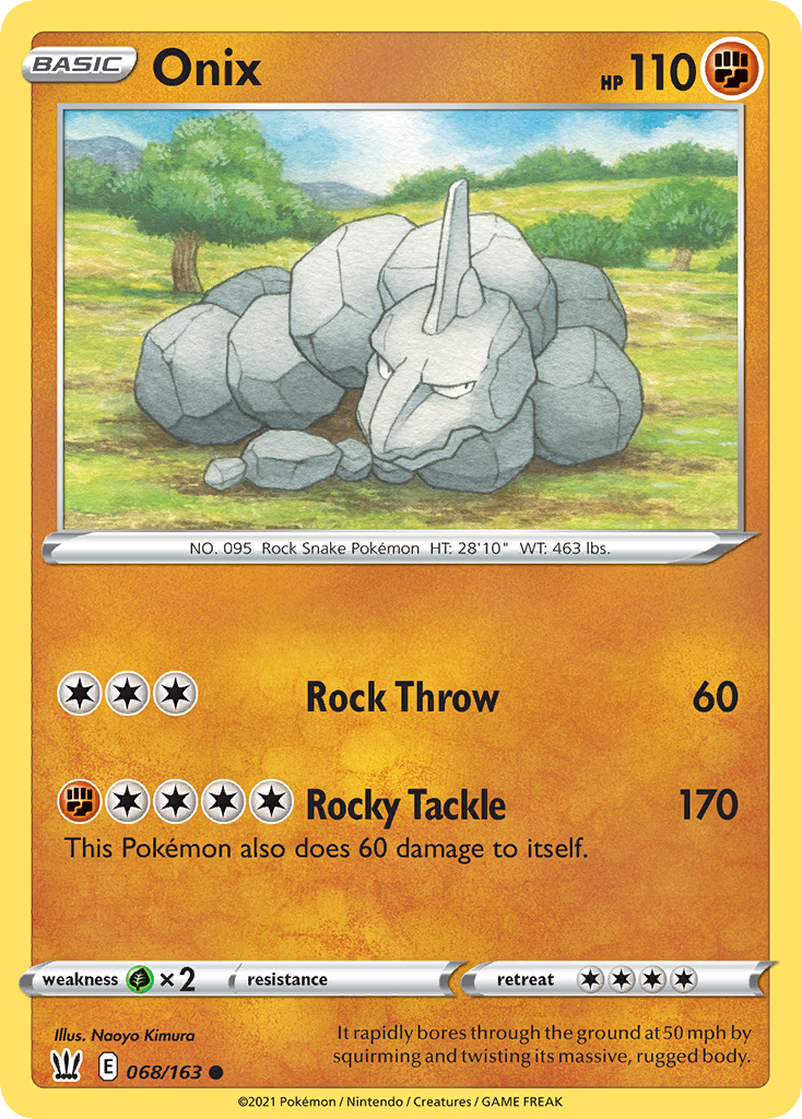 Onix (68/163) - Battle Styles Pokémon Card