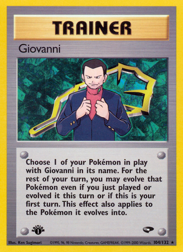 Giovanni (Trainer) (104/132) - Gym Challenge (1st Edition) Pokémon Card