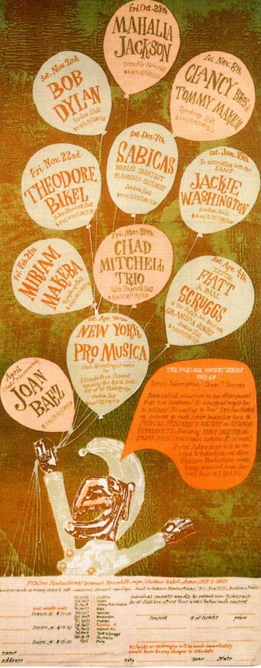 AOR-1.100 Folklore Concert Series 1963 Concert Poster