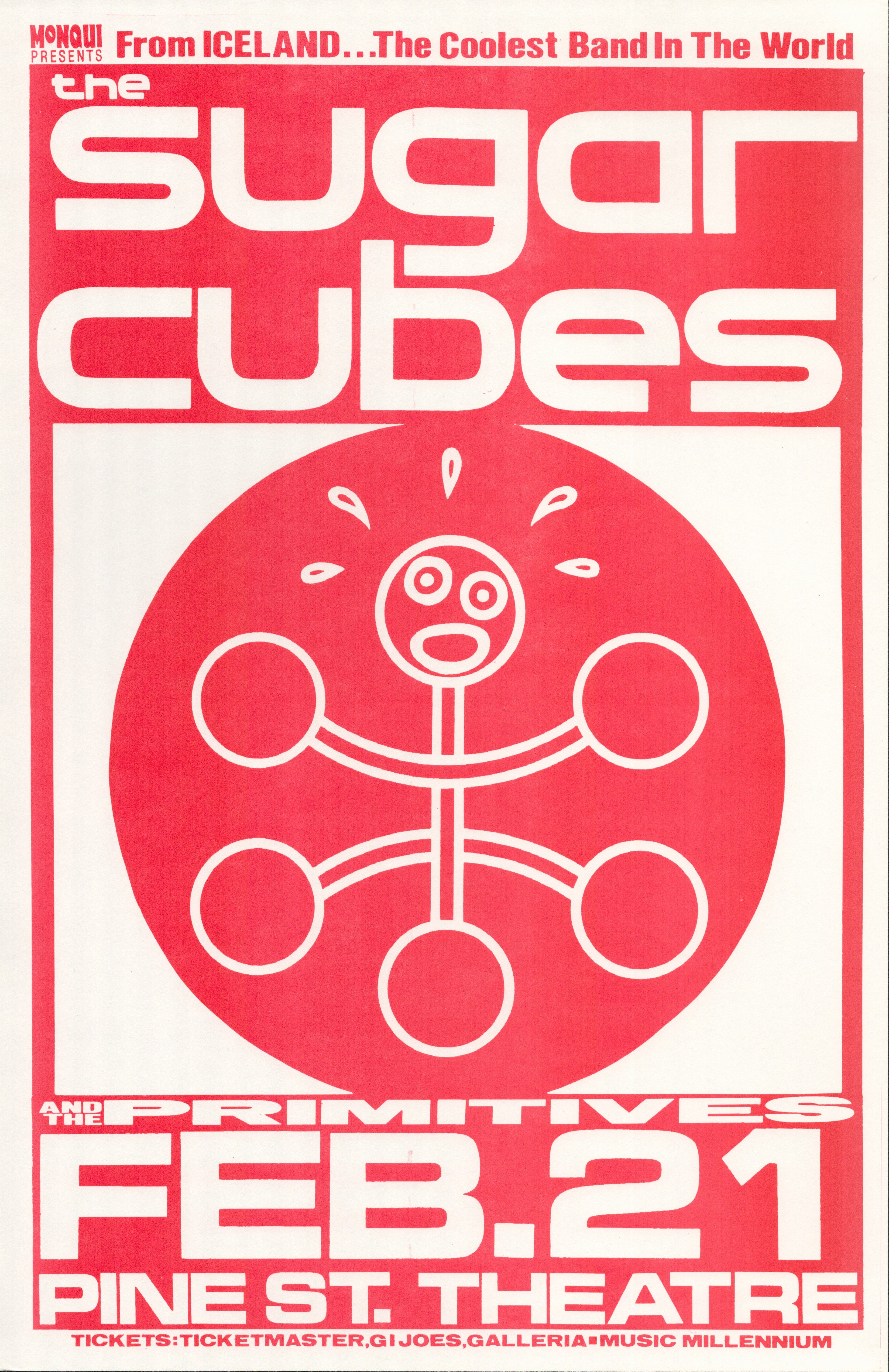MXP-140.15 Sugar Cubes 1990 Pine Street Theatre  Feb 21 Concert Poster