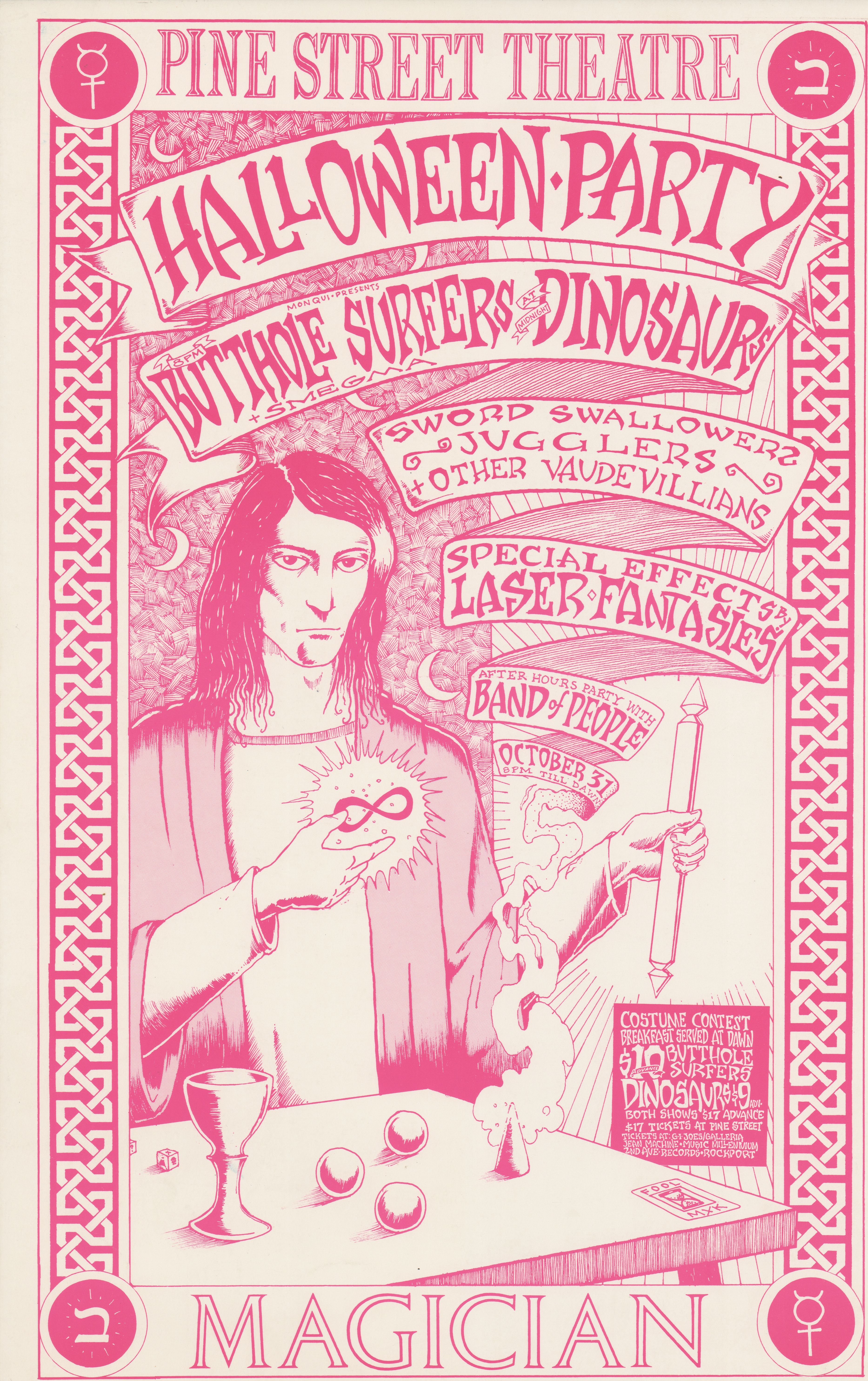 MXP-160.1 Butthole Surfers 1987 Pine Street Theatre  Oct 31 Concert Poster