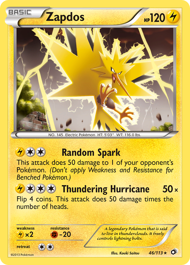 Zapdos (46/113) - Legendary Treasures Pokémon Card