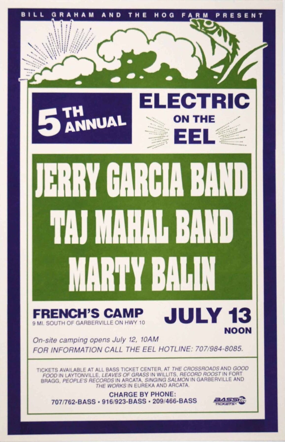 Jerry Garcia Band The 5th Annual Electric on the Eel 1991 Concert Poster