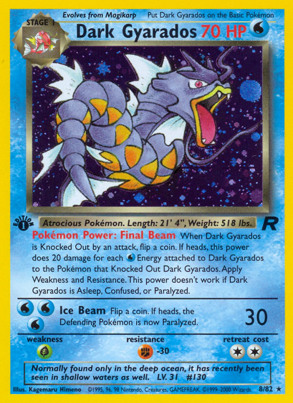 Dark Gyarados (8/82) - Team Rocket (1st Edition) Pokémon Card