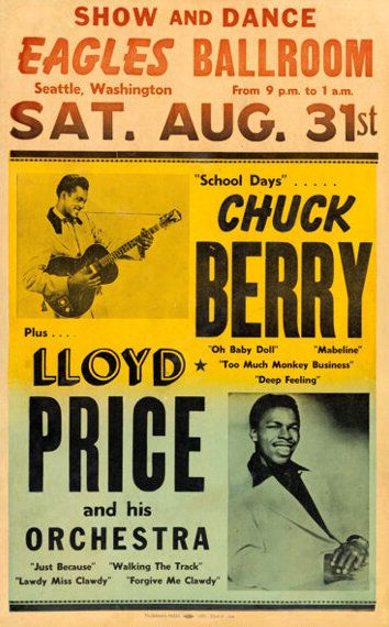 Chuck Berry Eagles Ballroom 1957 Concert Poster
