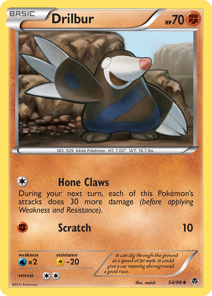 Drilbur (54/98) - Emerging Powers Pokémon Card