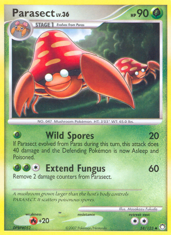 Parasect (58/123) - Mysterious Treasures Pokémon Card