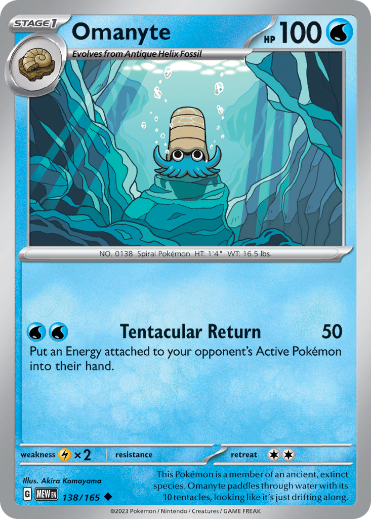 Omanyte (138/165) - 151 Pokémon Card