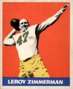 Leroy Zimmerman 1948 Leaf Football #32 Sports Card
