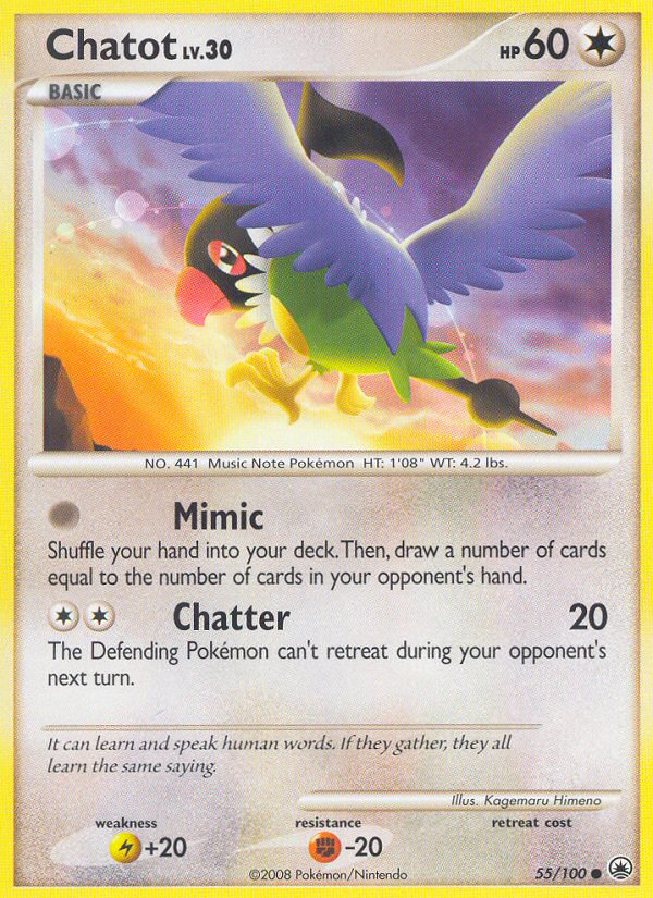 Chatot (55/100) - Majestic Dawn Pokémon Card