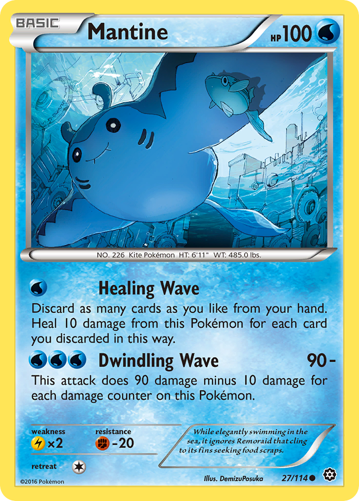 Mantine (27/114) - Steam Siege Pokémon Card