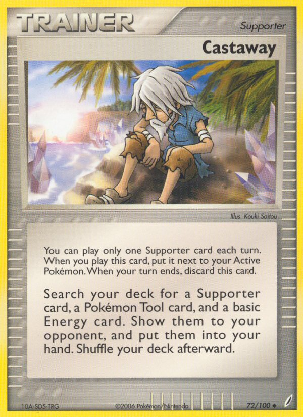 Castaway (Trainer: Supporter) (72/100) - Crystal Guardians Pokémon Card