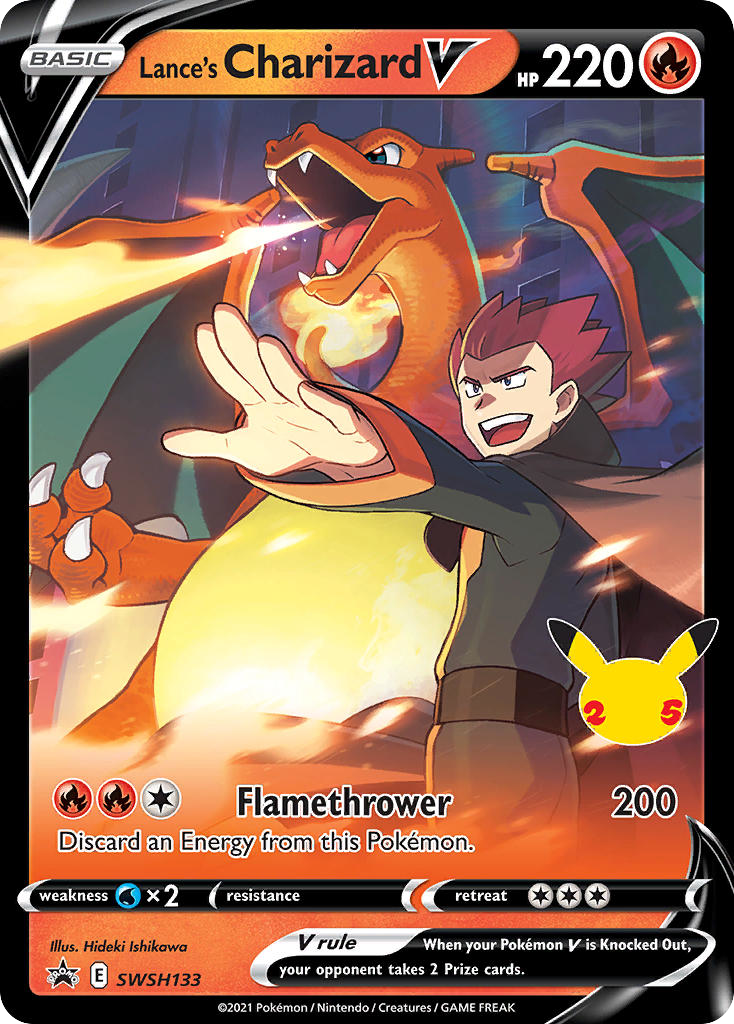 Lance's Charizard V (SWSH133) - SWSH Black Star Promos Pokémon Card