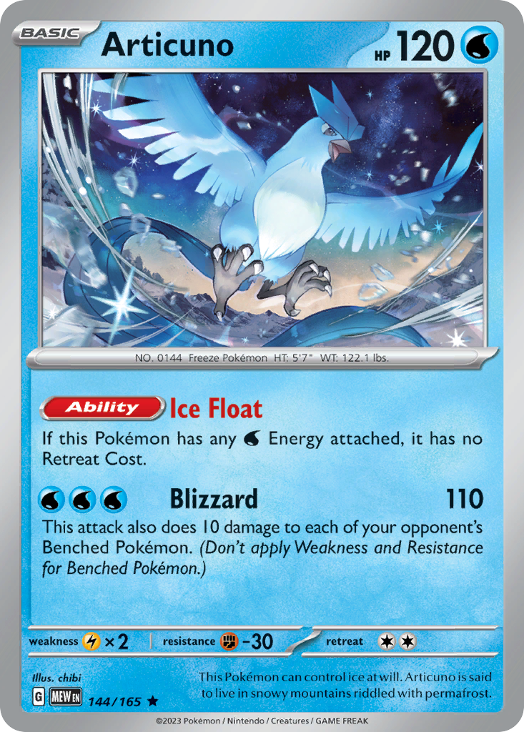 Articuno (144/165) - 151 Pokémon Card