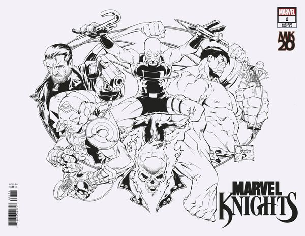 Marvel Knights 20th #1 (Quesada Wraparound Bw Hidden Gem)