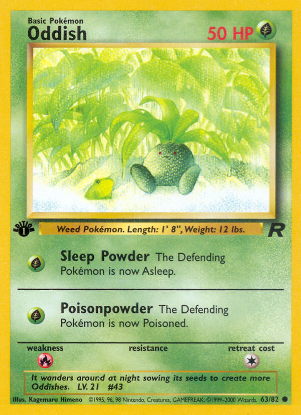 Oddish (63/82) - Team Rocket (1st Edition) Pokémon Card