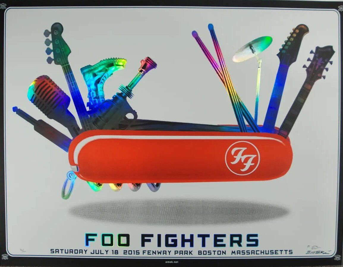 Foo Fighters Fenway Park 2015 Concert Poster