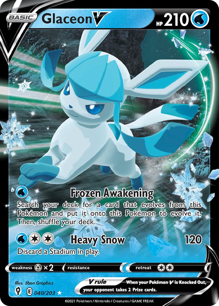 Glaceon V (40/203) - Evolving Skies Pokémon Card