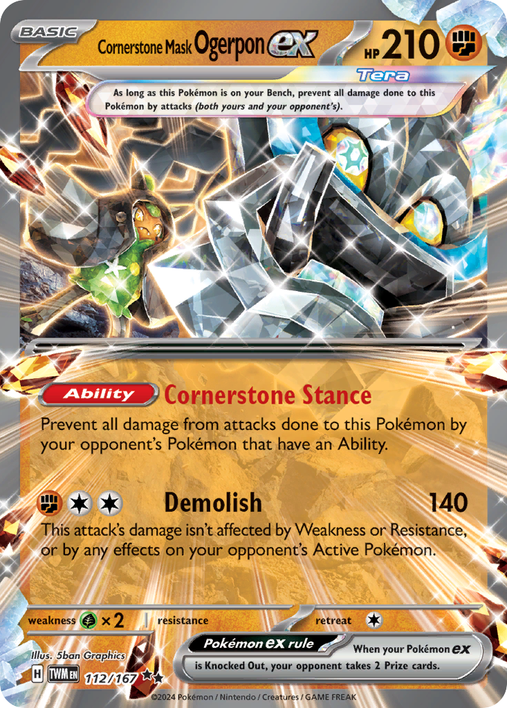 Cornerstone Mask Ogerpon ex (112/167) - Twilight Masquerade Pokémon Card