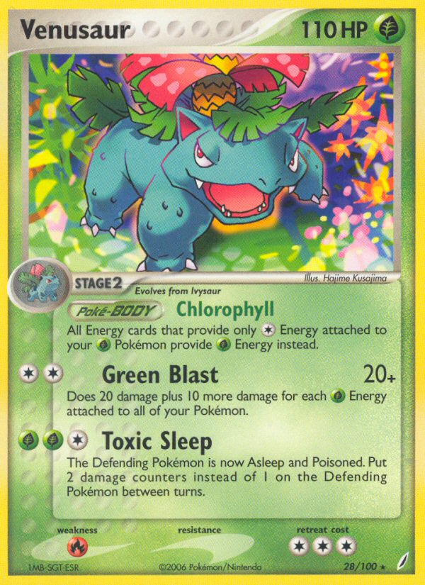 Venusaur (28/100) - Crystal Guardians Pokémon Card