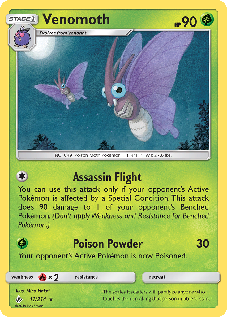 Venomoth (11/214) - Unbroken Bonds Pokémon Card