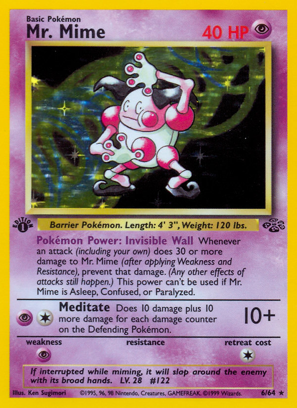 Mr. Mime (6/64) - Jungle (1st Edition) Pokémon Card