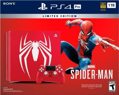 Sony PlayStation 4 Pro [Limited Edition Marvel's Spider-Man Console Bundle] [1TB] Video Game