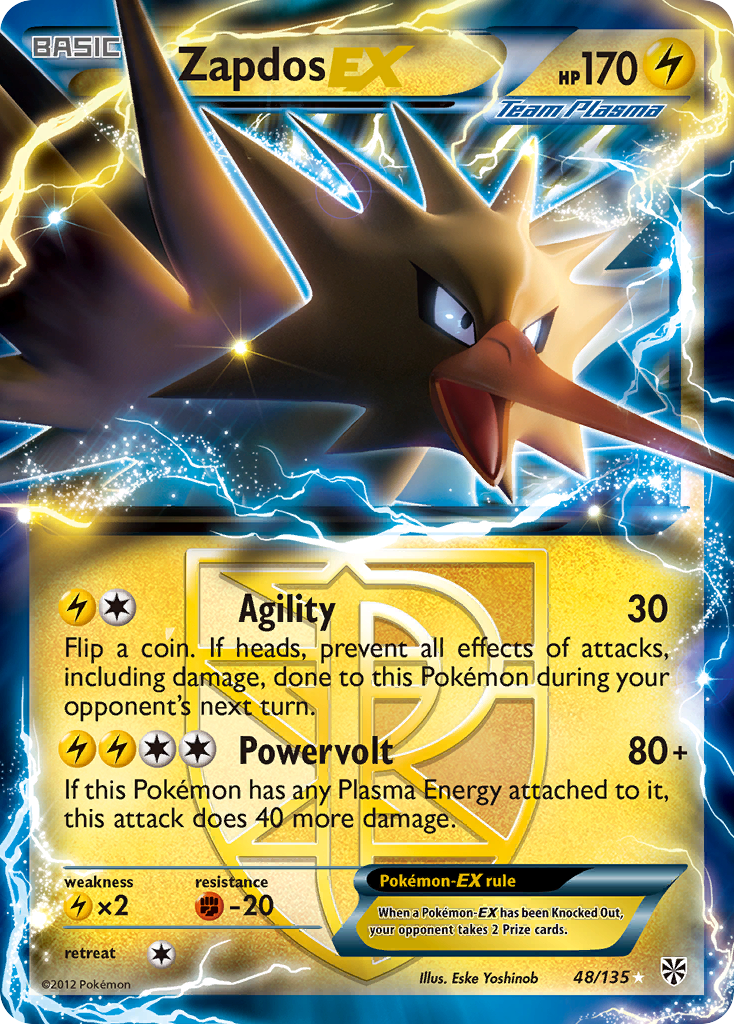 Zapdos EX (48/135) - Plasma Storm Pokémon Card