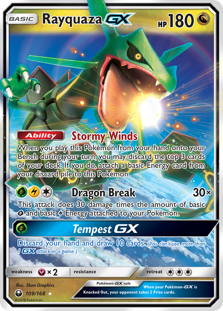 Rayquaza GX (109/168) - Celestial Storm Pokémon Card