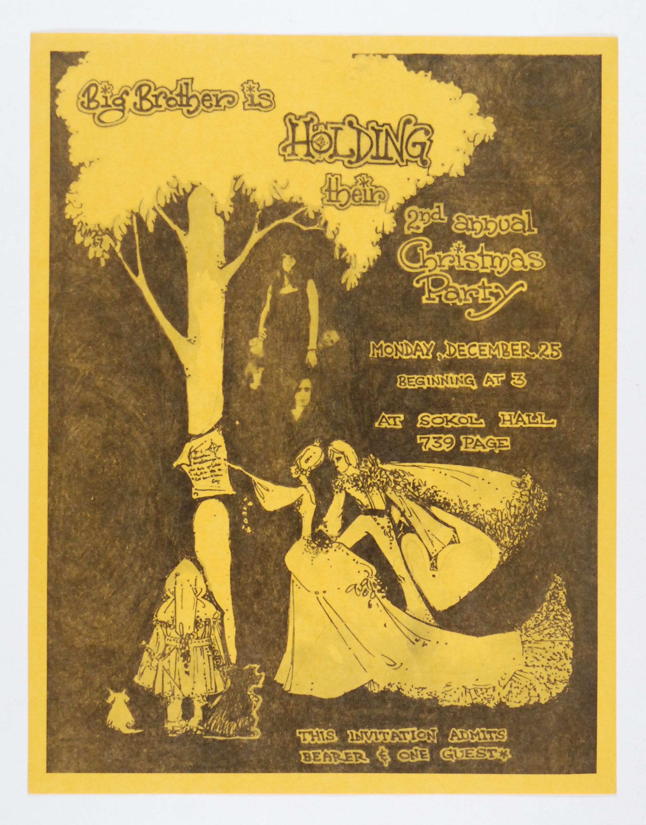 Sokol Hall Christmas Party 1967 Concert Poster