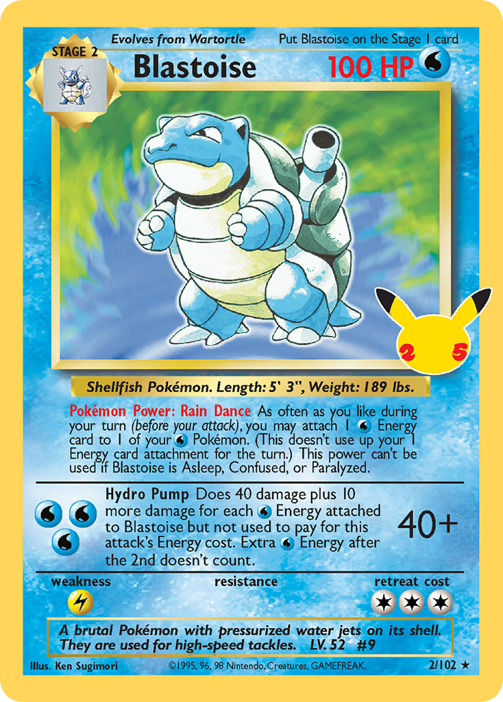 Blastoise (2/25) - Celebrations: Classic Collection Pokémon Card