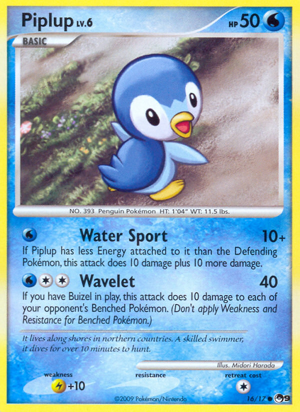 Piplup (16/17) - POP Series 9 Pokémon Card