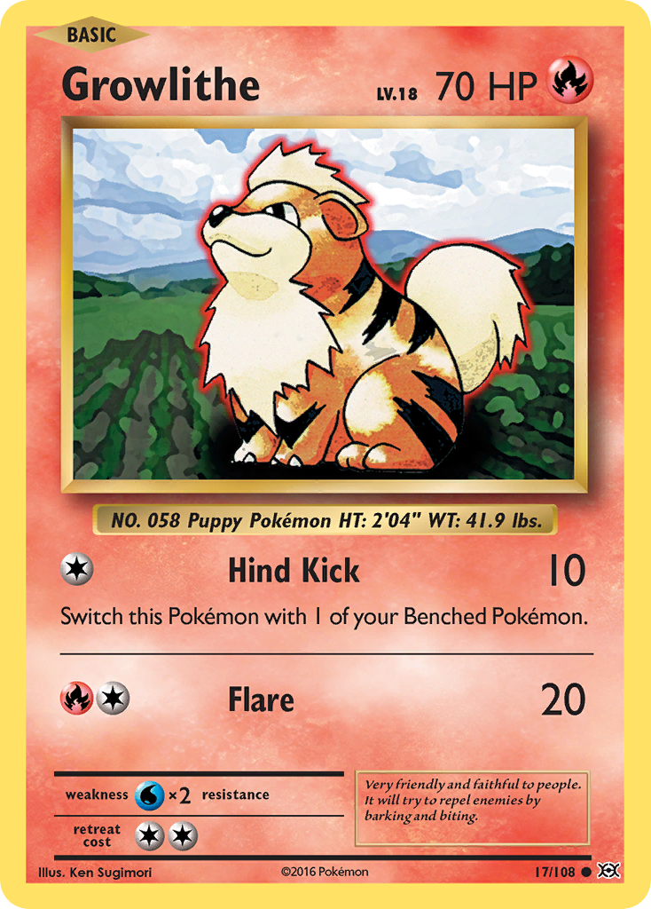 Growlithe (17/108) - Evolutions Pokémon Card