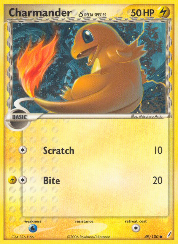 Charmander δ (49/100) - Crystal Guardians Pokémon Card