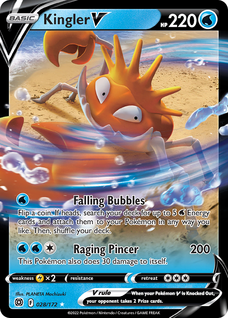 Kingler V (28/172) - Brilliant Stars Pokémon Card