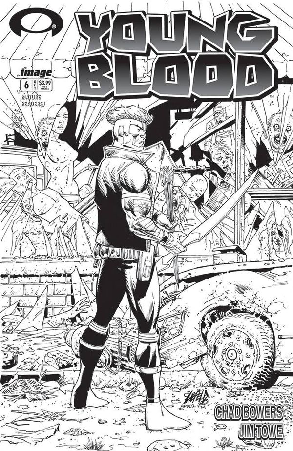 Youngblood #6 (Walking Dead Tribute Black & White Variant)