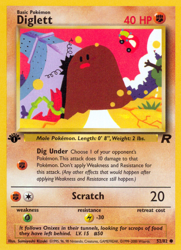 Diglett (52/82) - Team Rocket (1st Edition) Pokémon Card