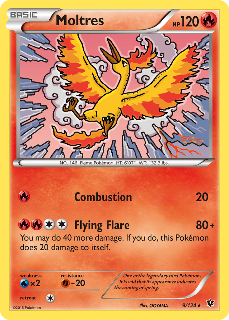 Moltres (9/124) - Fates Collide Pokémon Card