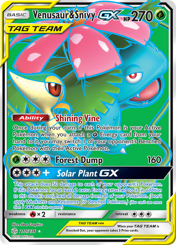 Venusaur & Snivy GX (210/236) - Cosmic Eclipse