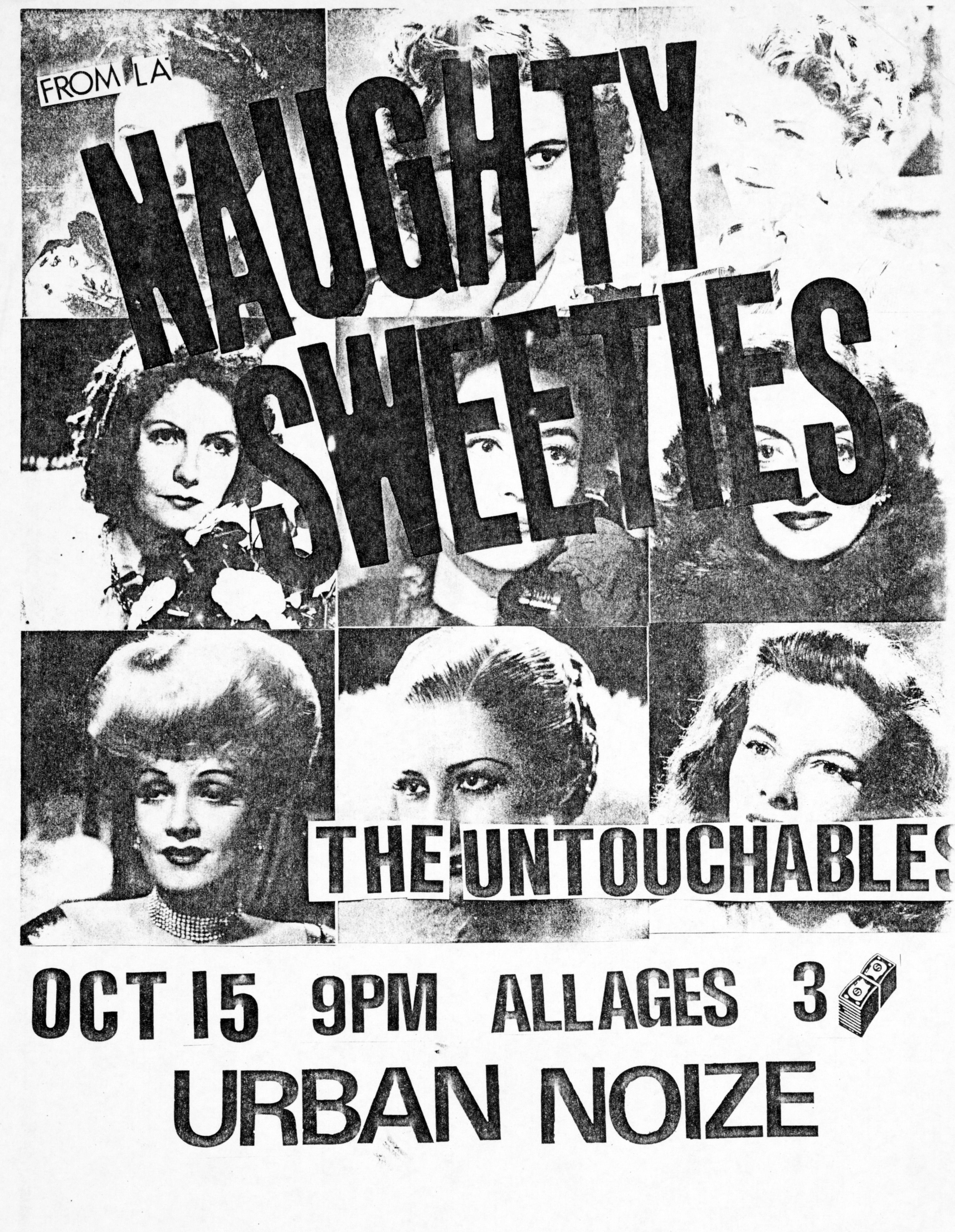 MXP-42.4 Naughty Sweeties 1982 Urban Noize  Oct 15 Concert Poster