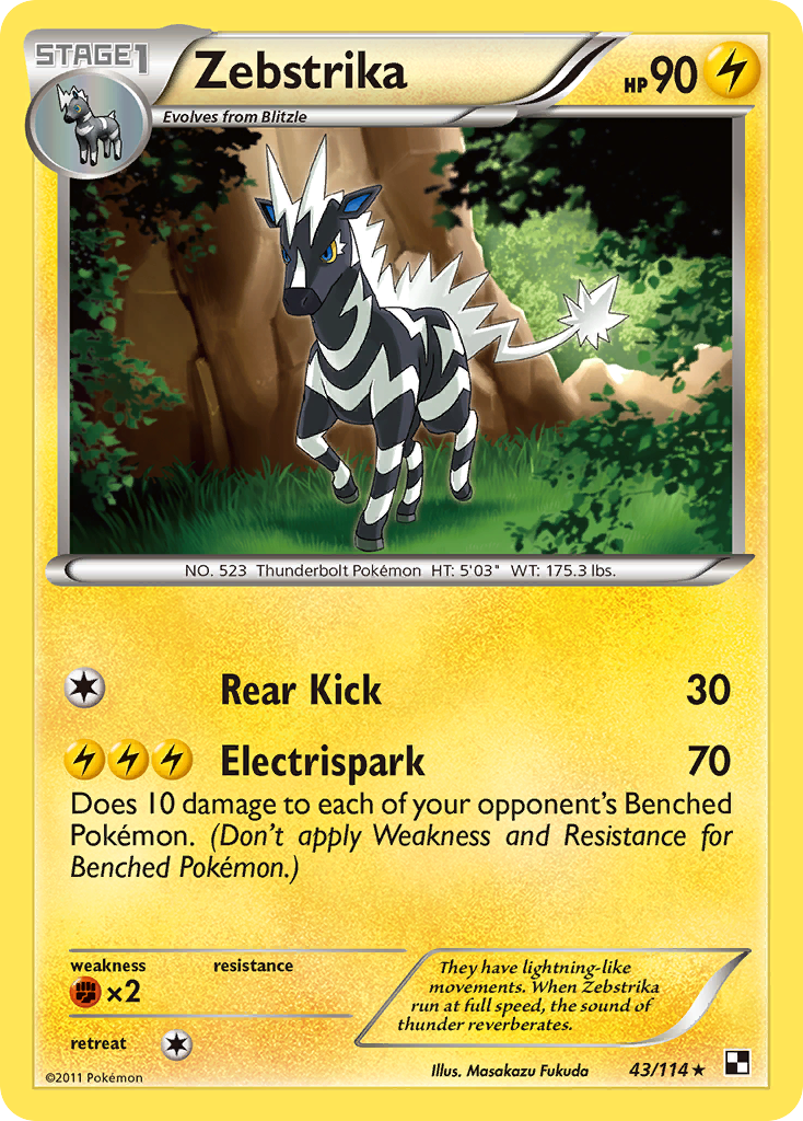 Zebstrika (43/114) - Black & White Pokémon Card