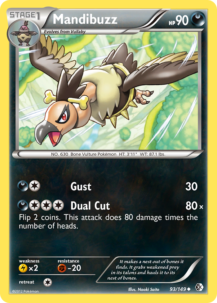 Mandibuzz (93/149) - Boundaries Crossed Pokémon Card