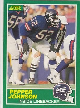 Pepper Johnson 1989 Score #230 Sports Card