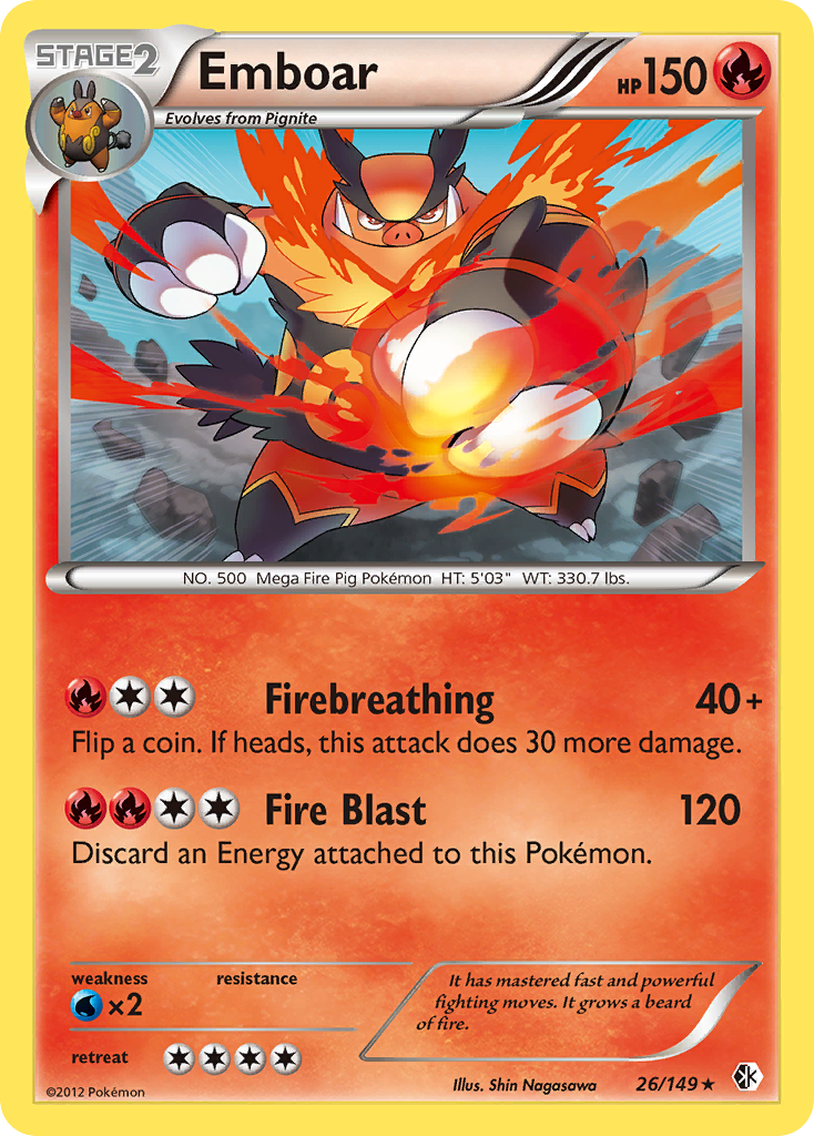 Emboar (26/149) - Boundaries Crossed Pokémon Card