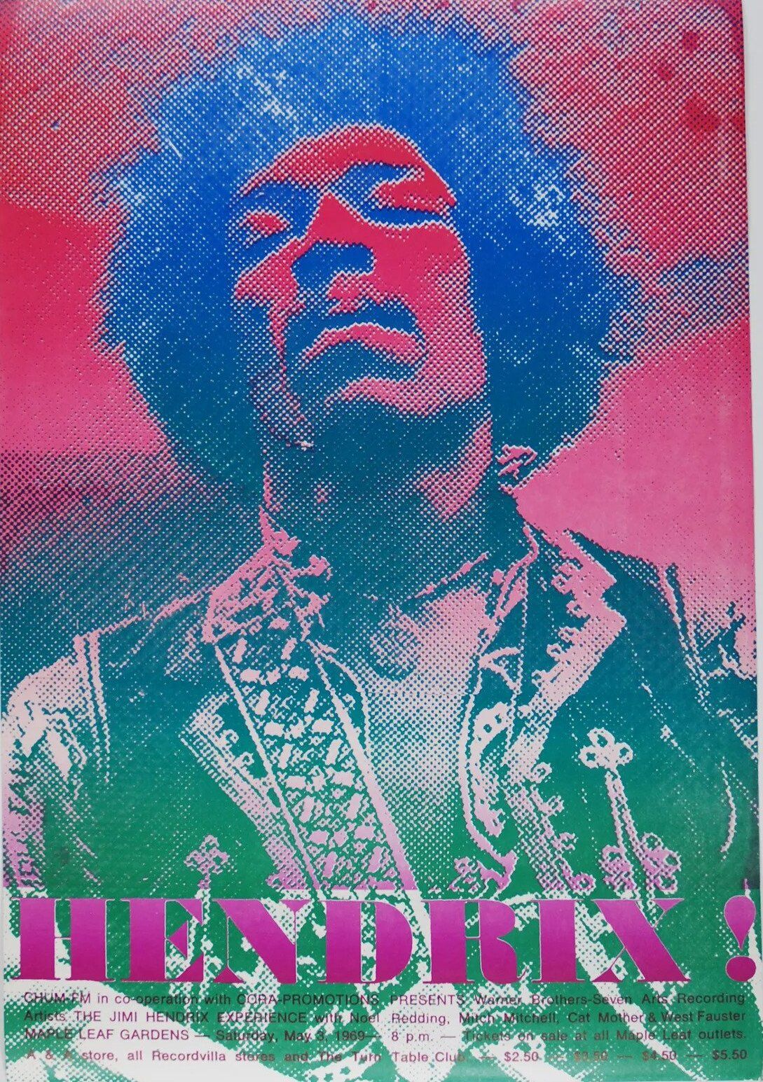 Jim Hendrix Maple Leaf Gardens 1969 Concert Poster